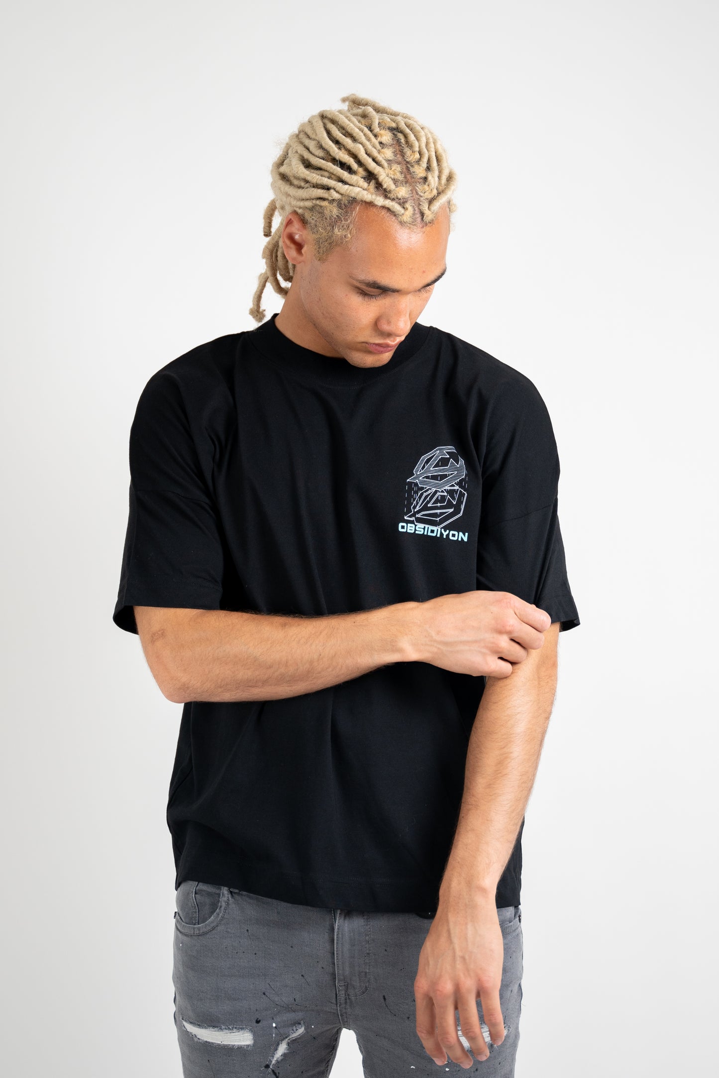 Black glitched oversized t-shirt