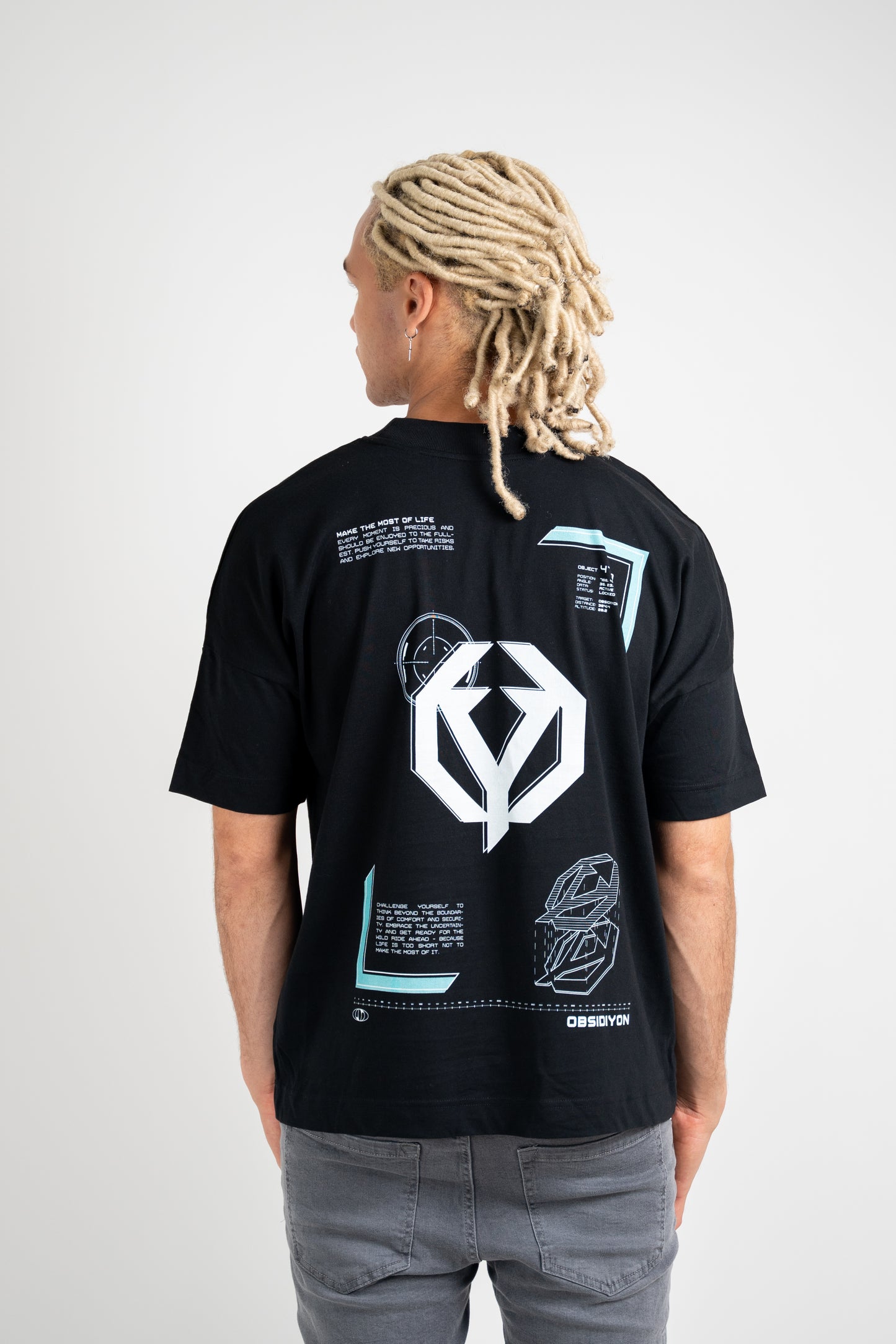 Black glitched oversized t-shirt