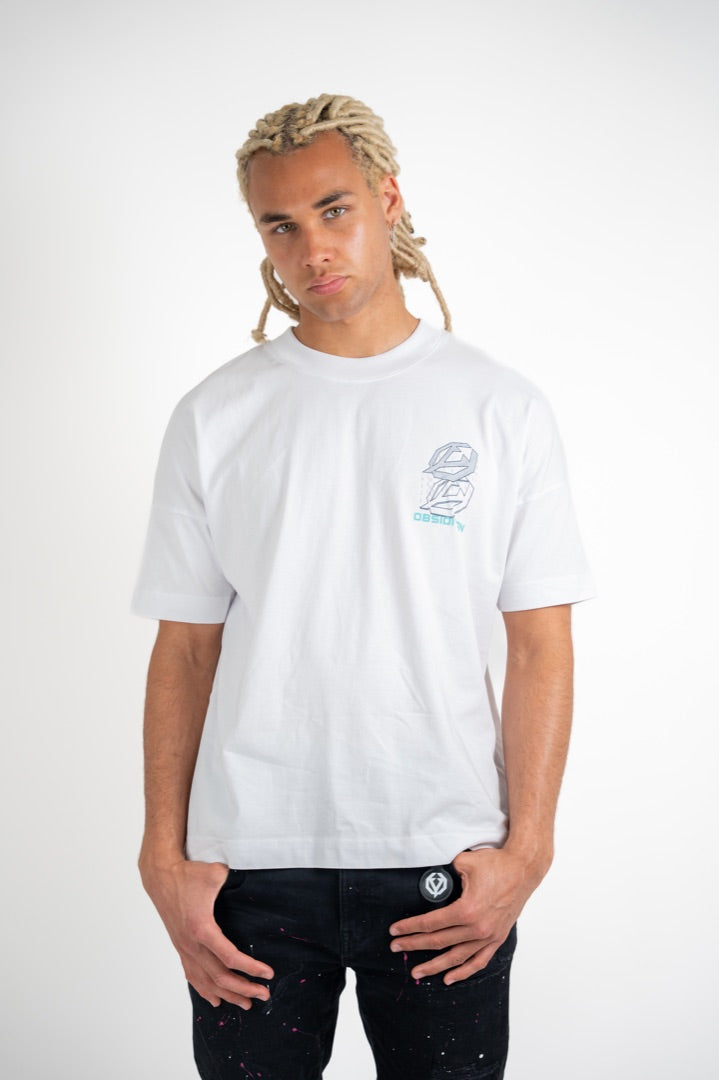 White glitched oversized T-shirt