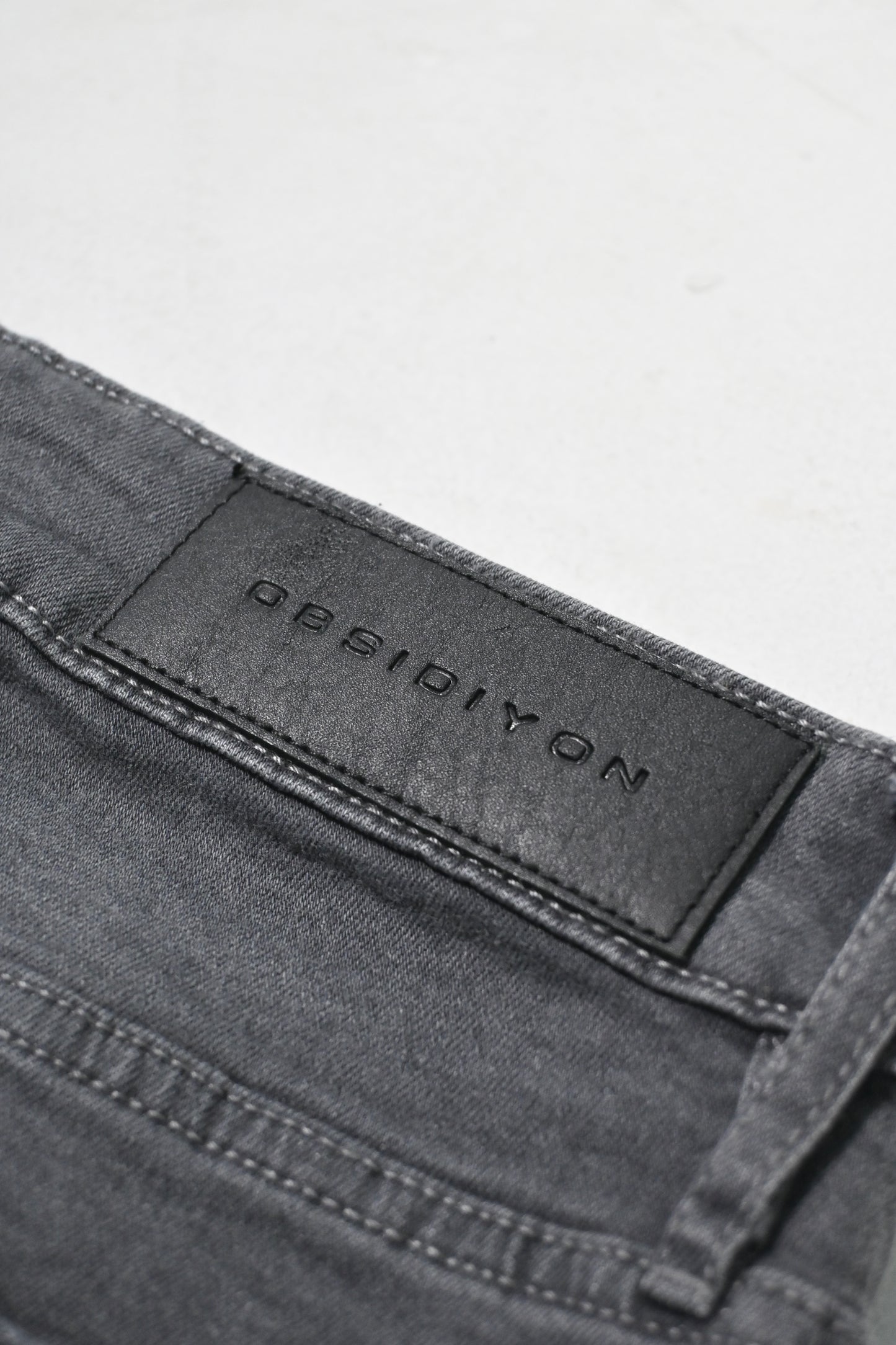 Grey Noir Ice splatter slim jeans