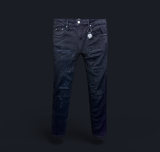 Black Azure splatter jeans