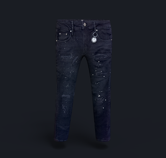 Black Ice splatter jeans
