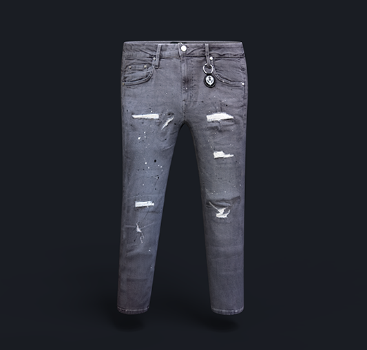 Grey Noir Ice splatter jeans